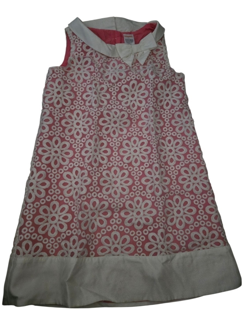 Gymboree Pink Dress with White Floral Lace and Bow